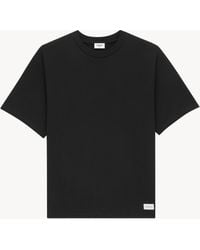 Saint Laurent - Cotton-Blend Logo-Patch T-Shirt - Lyst