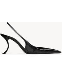 Saint Laurent - Apolline Slingbacks En Cuir Verni - Lyst