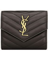 Saint Laurent - Cassandre Compact Tri Fold Wallet - Lyst