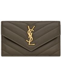 Saint Laurent - Cassandre Matelassé Fragments Flap Card Case - Lyst