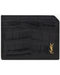 Saint Laurent - Tiny Cassandre Open Card Case - Lyst