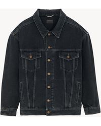 Saint Laurent - Jeansjacke Aus Baumwolle In Egg-form - Lyst