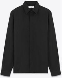 Saint Laurent - Hemd aus faille schwarz - Lyst