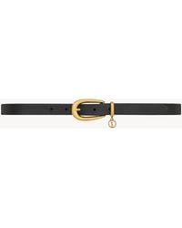 Saint Laurent - Cassandre Charm Elongated Buckle Thin Belt - Lyst