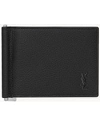 Saint Laurent - Cassandre Shadow Portefeuille Avec Pince À Billets En Cuir Grainé - Lyst