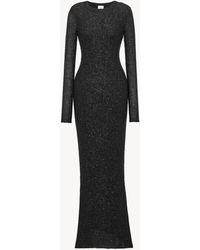 Saint Laurent - Long Sequin Dress - Lyst