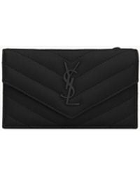 Saint Laurent - Cassandre Matelassé Fragments Kartenetui Aus Gestepptem Leder Mit Klappe Mit Grain-De-Poudre-Prägung - Lyst