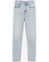 Saint Laurent - Cropped-jeans im 80er-stil aus denim - Lyst