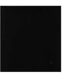 Saint Laurent - Sl einstecktuch aus seidensatin schwarz - Lyst