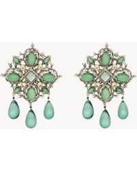 Saint Laurent - Cabochon Cross Earrings - Lyst