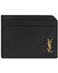 Saint Laurent - Tiny Cassandre Open Card Case - Lyst