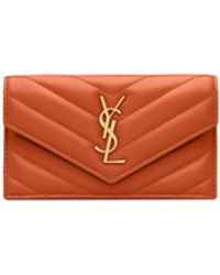 Saint Laurent - Saint Laone Sizerent カサンドラ フラグメント フラップカードケース（ラムスキン） - Lyst