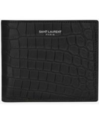 Saint Laurent - Paris East/west Wallet In Crocodile-embossed Leather - Lyst
