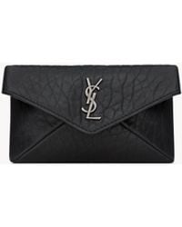 Saint Laurent - Cassandre Porte-Cartes Enveloppe En Cuir Grainé - Lyst