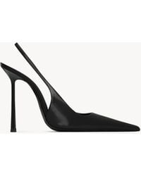 Saint Laurent - Vendôme Glossed-Leather Slingback Pumps - Lyst