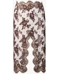 Saint Laurent - Split Pencil Skirt - Lyst