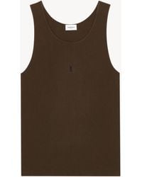 Saint Laurent - Cassandre Ribbed Tank Top - Lyst