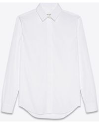 Saint Laurent - Hemd aus baumwoll-popeline weiß - Lyst