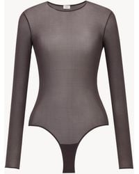 Saint Laurent - Crewneck Bodysuit - Lyst