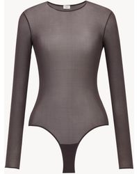 Saint Laurent - Crewneck Bodysuit - Lyst