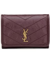 Saint Laurent - Niki Slim Tri-Fold Wallet - Lyst