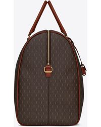 Saint Laurent Le Monogramme 72h Duffle In Monogram Canvas And Smooth Leather - Brown