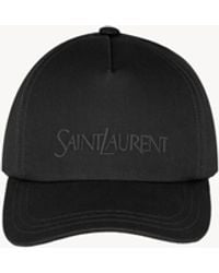 Saint Laurent - Gabardine-Baseballkappe Mit Logo-Stickerei - Lyst