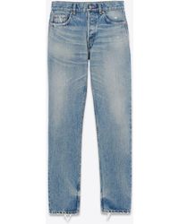Saint Laurent - Jeans mit geradem bein aus denim - Lyst