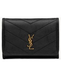 Saint Laurent - Niki Slim Tri-Fold Wallet - Lyst