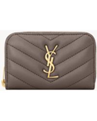 Saint Laurent - Cassandre Geldbörse Aus Lammleder - Lyst