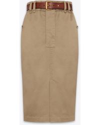 Saint Laurent - Pencil Skirt In Cotton Gabardine - Lyst