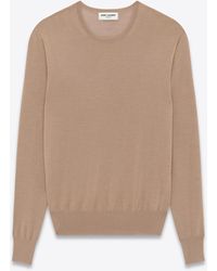 Saint Laurent - Crew-neck Fine-knit Jumper - Lyst