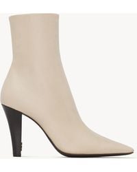 Saint Laurent - Leather Jill Ankle Boots 95 - Lyst