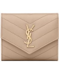 Saint Laurent - Small Monogram Matelassé Envelope Wallet - Lyst