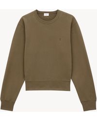 Saint Laurent - Felpa Cassandre Verde - Lyst
