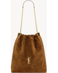 Saint Laurent - Jamie Large Pochon Aus Veloursleder - Lyst