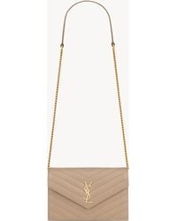 Saint Laurent - Cassandre Envelope Chain Wallet - Lyst