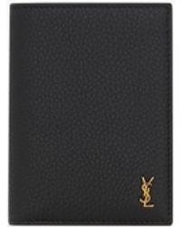 Saint Laurent - Leather Cassandre Bifold Wallet - Lyst