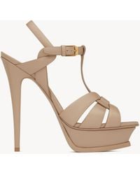Saint Laurent - Tribute Sandales À Plateforme En Cuir Lisse - Lyst