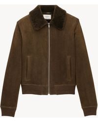 Saint Laurent - Saint Laone Sizerent ボンバージャケット（スエード／シアリング） - Lyst