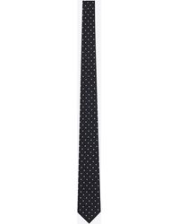 Saint Laurent - Dotted Tie In Silk Jacquard - Lyst
