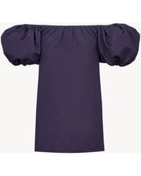 Saint Laurent - Puff-Sleeve Mini Dress - Lyst