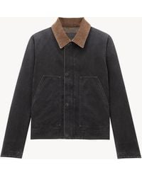 Saint Laurent - Veste En Coton Et Velours Cotele - Lyst