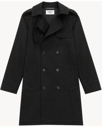 Saint Laurent - コットンギャバジン製 トレンチコート ブラック - Lyst