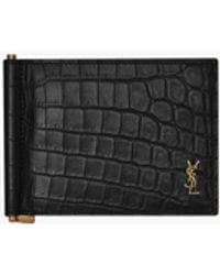 Saint Laurent - Tiny Cassandre Bill Clip Wallet - Lyst