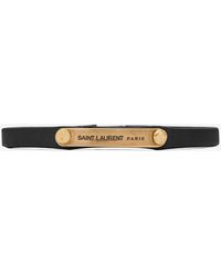 Saint Laurent - Black Id Plaque Bracelet - Lyst