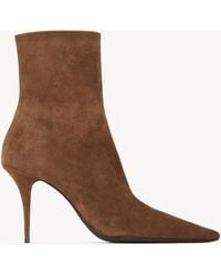 Saint Laurent - Suede Ashley Ankle Boots - Lyst