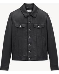 Saint Laurent - Veste En Cuir À Poches Boutonnées - Lyst