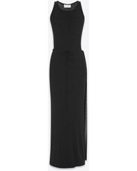 Saint Laurent - Cover-up-kleid aus stretch-tüll schwarz - Lyst