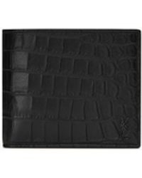 Saint Laurent - Portafoglio In Pelle Stampa Coccodrillo - Lyst